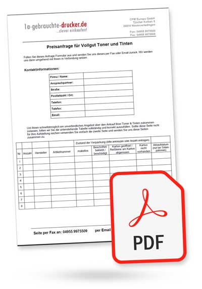 Toner Ankauf PDF Formular